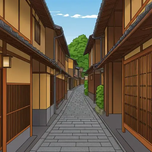 Kyoto traditional street scene