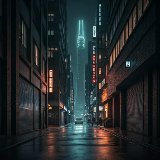 Futuristic night neon Tokyo